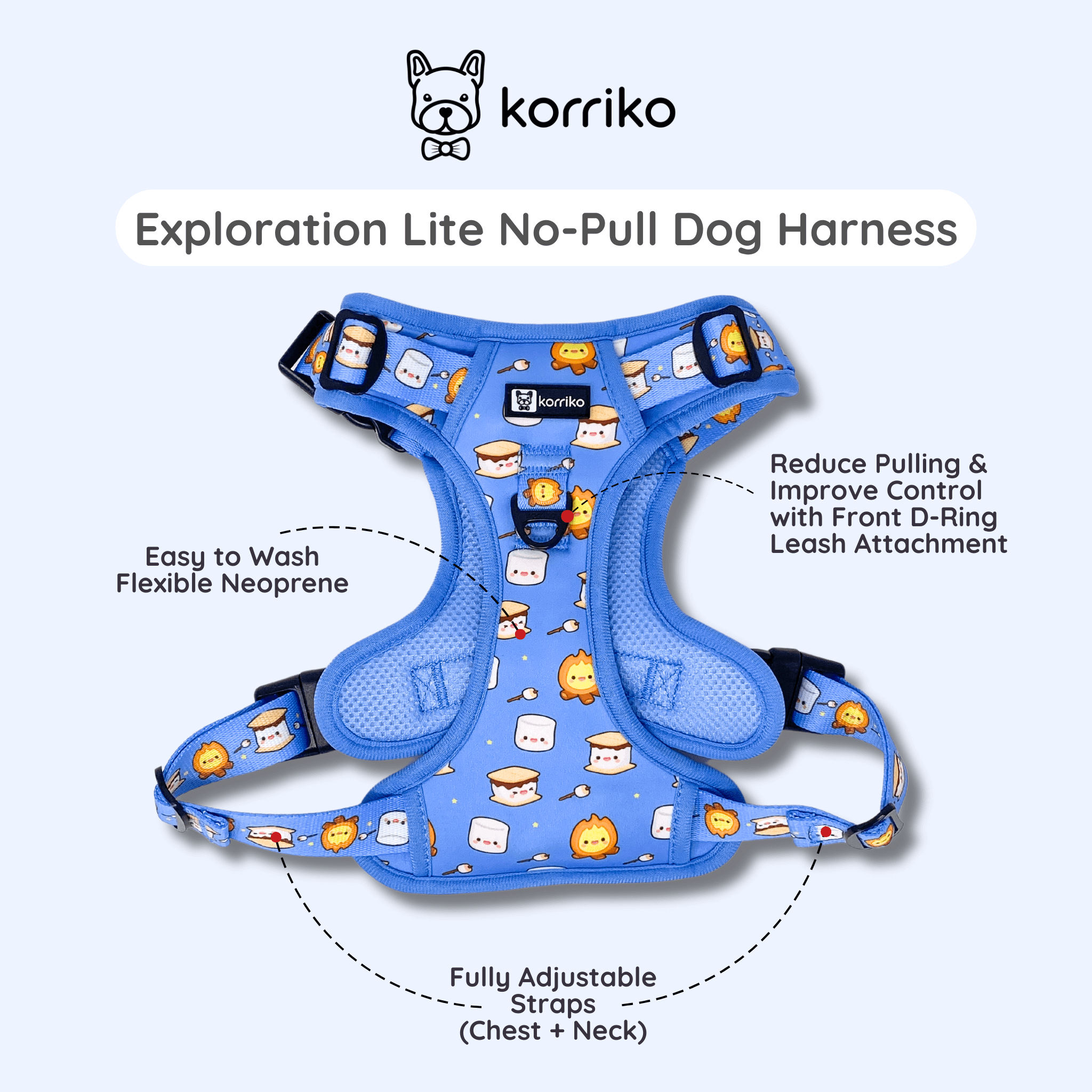 Exploration Lite No-Pull Dog Harness - S'mores