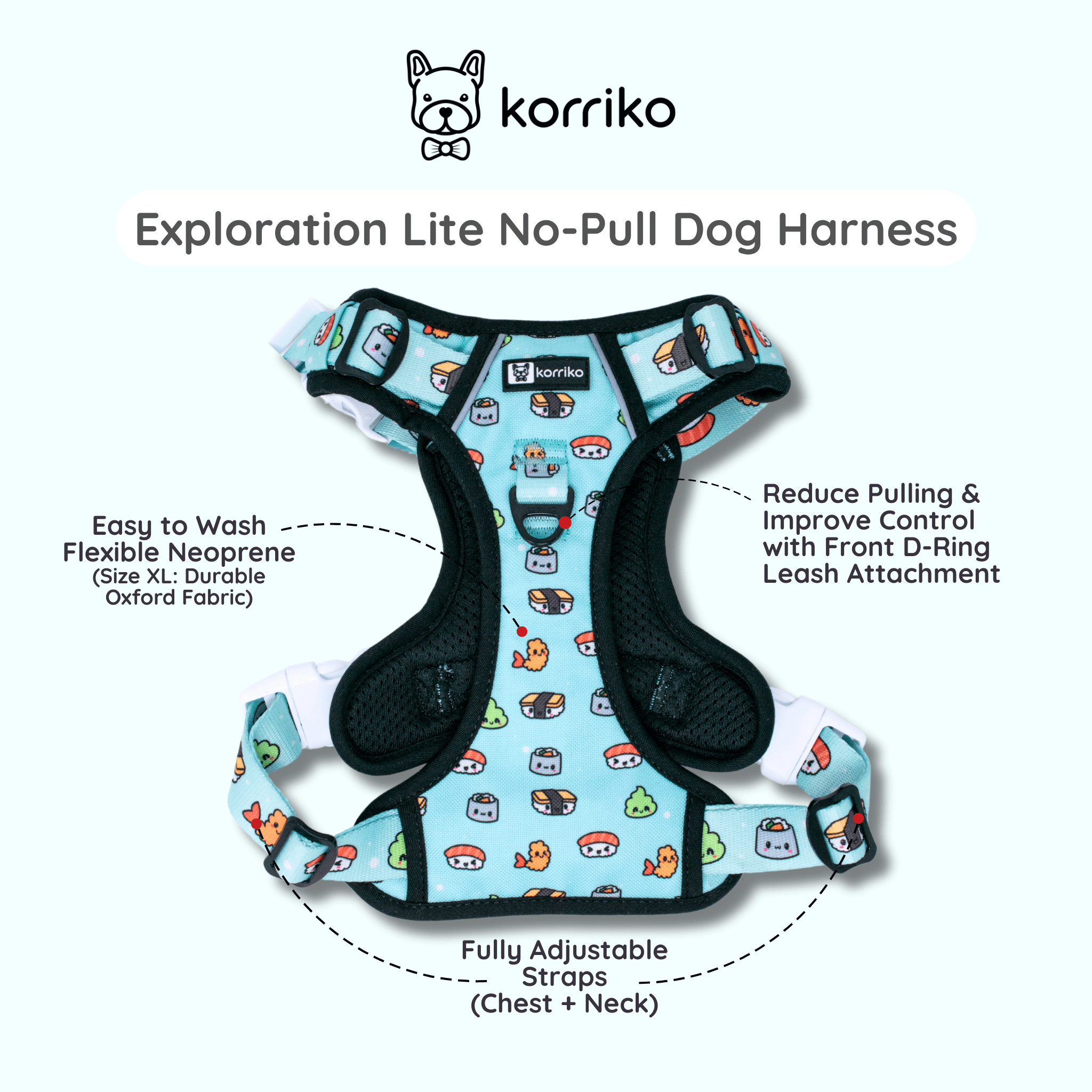 Exploration Lite No-Pull Dog Harness - Sushi