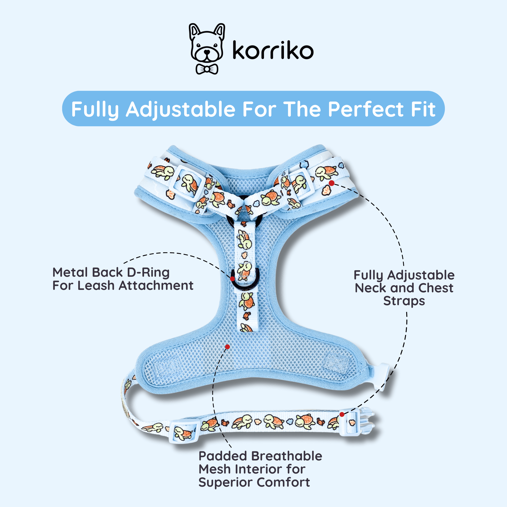 Adjustable Dog Harness - Under The Sea