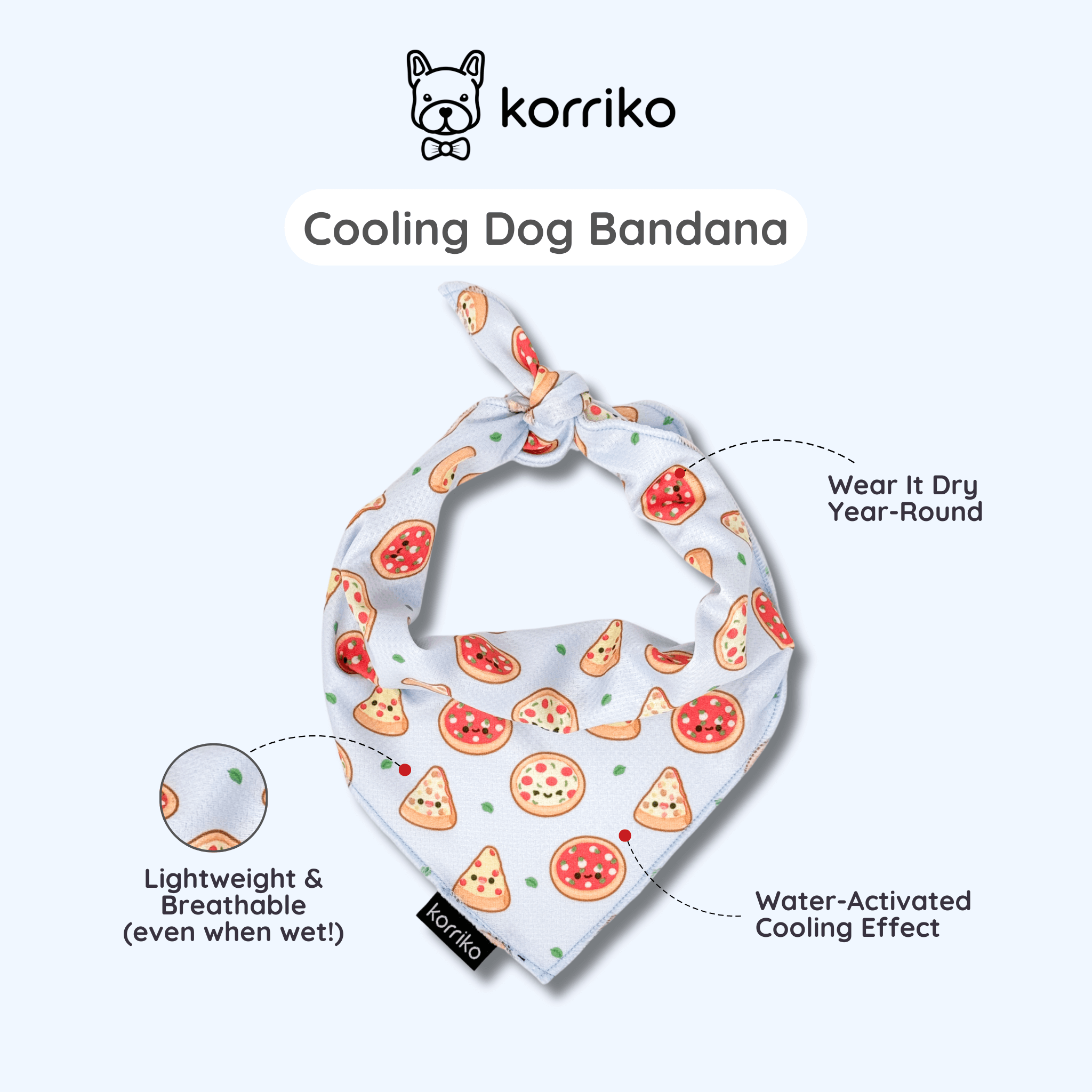 Cooling Dog Bandana - Pizza
