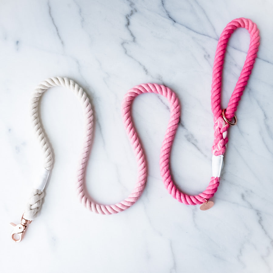 Cotton Rope Leash - Pink Ombre