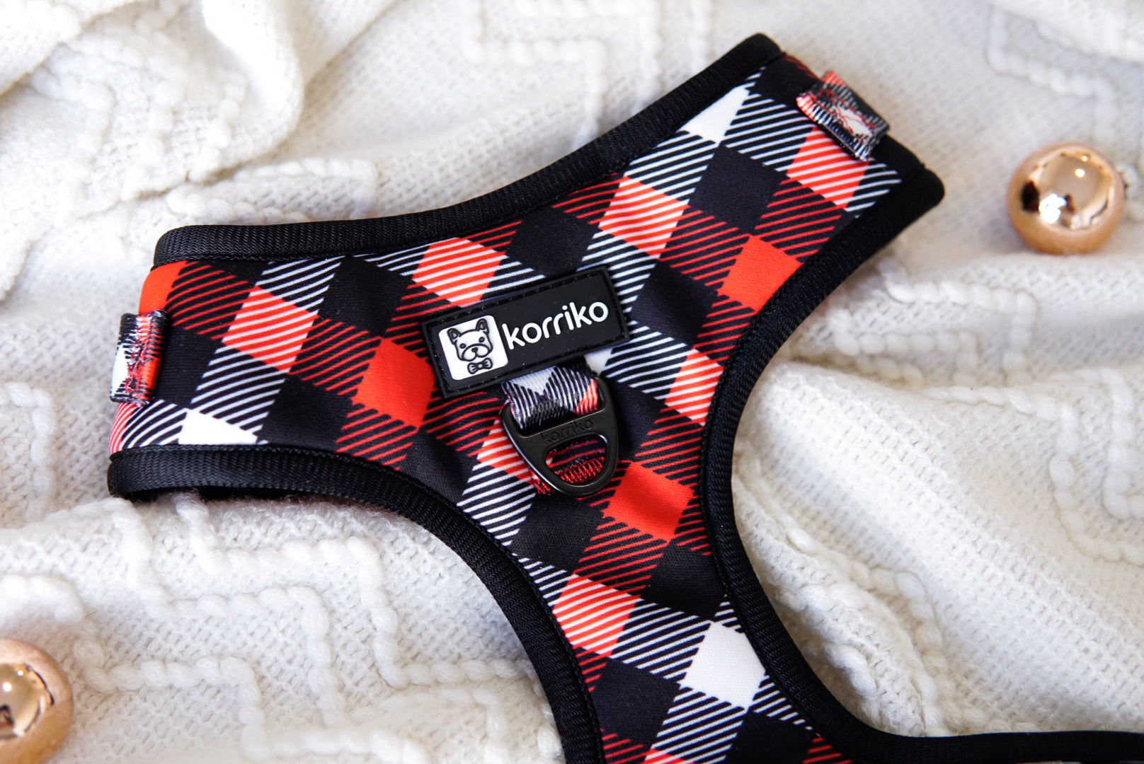 Adjustable Dog Harness - Red Plaid (SECONDS - FINAL SALE)