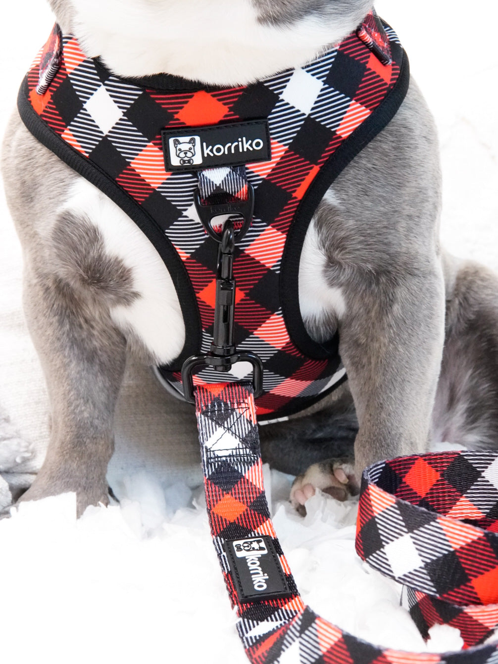 Adjustable Dog Harness - Red Plaid (SECONDS - FINAL SALE)